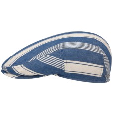 Stetson Kent Twotone Stripes Navy Mens Flat Cap