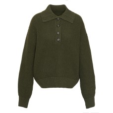 Barbour Woodside Olive Green Ladies Knitted Jumper