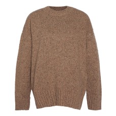 Barbour Lavensdale Ladies Honey Beige Brown Crew Neck Jumper