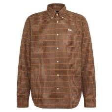 Barbour Henderson Thermo Weave Brushed Twill Stone Beige Checked Tartan Mens Shirt