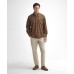 Barbour Henderson Thermo Weave Brushed Twill Stone Beige Checked Tartan Mens Shirt