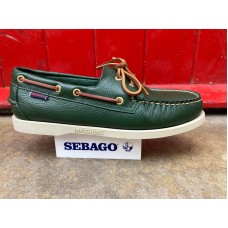 Sebago Portland Martellato Green Hunter Leather Mens Boat Deck Shoes